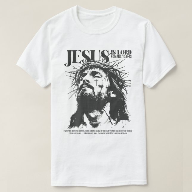 T-shirt Jesus Is Lord Christian Bible Verse Tee (Design devant)