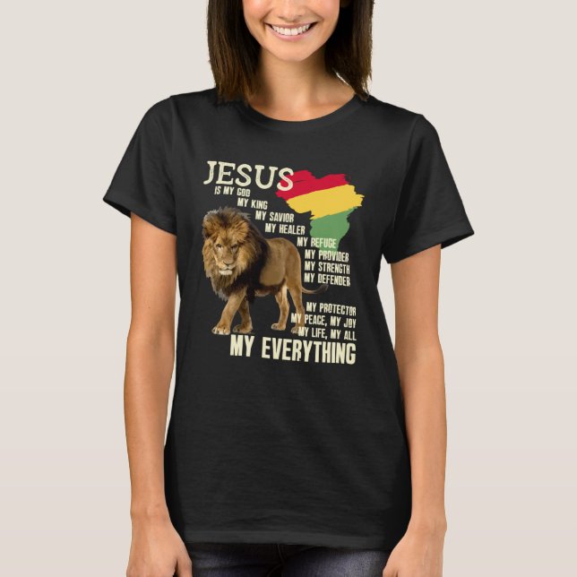 T-shirt Jesus Is My God My King Black History Month BLM Me (Devant)