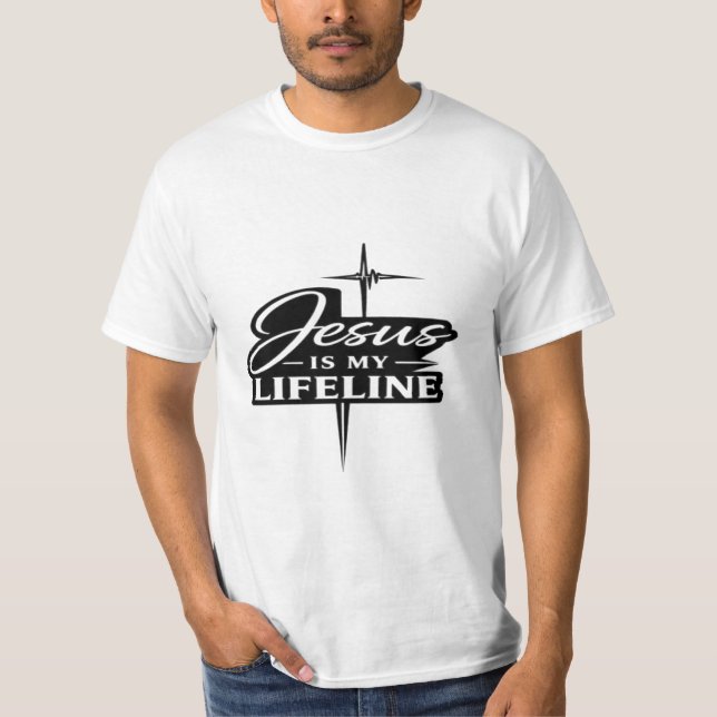 T-shirt Jesus Is My Lifeline Christian Faith Graphic  (Devant)