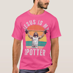 T-shirt Jésus Is My Spotter Funny Christian Weightlifting
