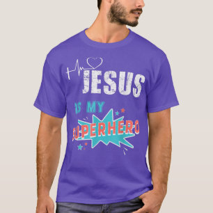 T-shirt Jésus Is My Superhero Cute Powerful Christian