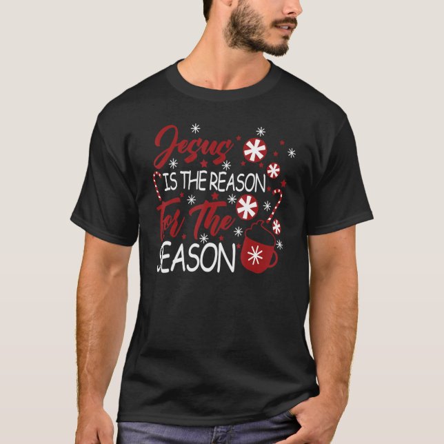 T-shirt Jesus is the reason for the season Christmas tree (Devant)