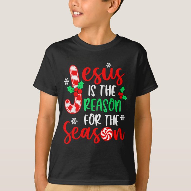 T-shirt Jesus Is The Reason For The Season Christmas Xmas  (Devant)