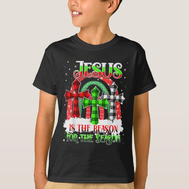 T-shirt Jesus Is The Reason For The Season Rainbow Christm (Devant)