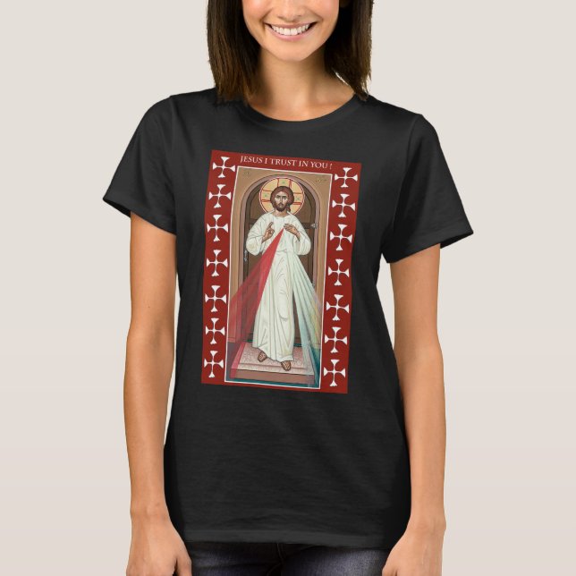 T-SHIRT JÉSUS J'AI CONFIANCE EN VOUS DIVINE MERCY ICON (Devant)