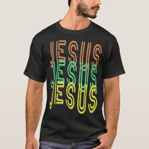 T-shirt Jésus Jésus Jésus (Police Simulée des signes néons