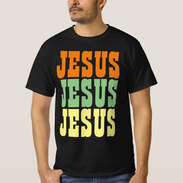 T-SHIRT JESUS JESUS JESUS TYPOGRAPHIE (Devant)