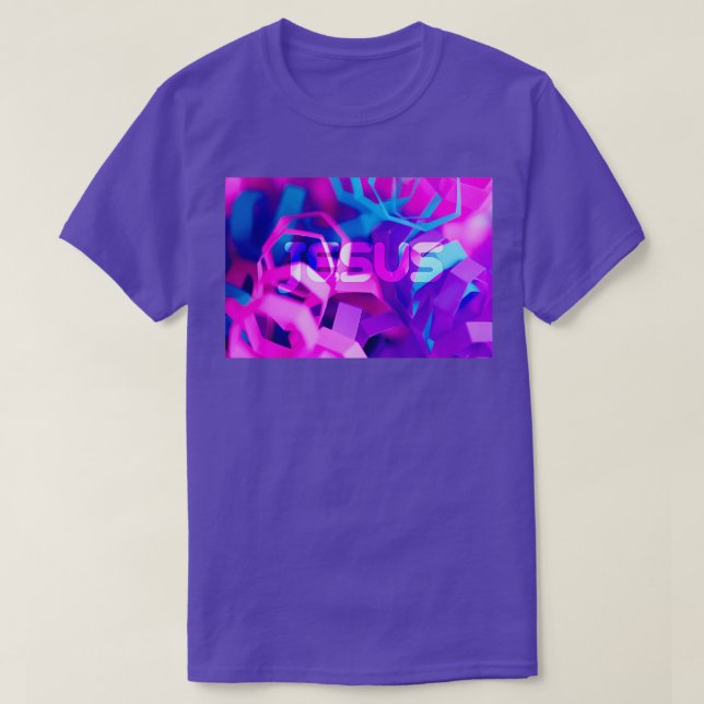 T-shirt JESUS Jesus Lab Rose Purple Bleu Design (Design devant)