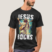 Jésus joue avec une guitare - Drôle de roche chrét