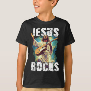 T-shirt Jésus joue de la guitare - Drôle de roche chrétien