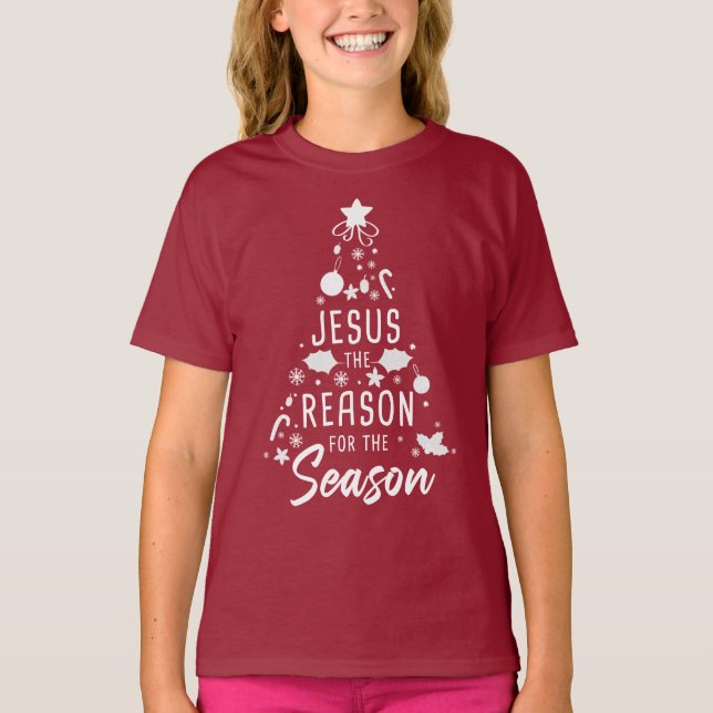 T-shirt Jésus La Raison De La Saison - Foi De Noël (Devant)