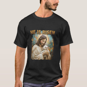 T-shirt Jésus l'Agneau de Dieu Joyeuses Pâques Chrétien Il
