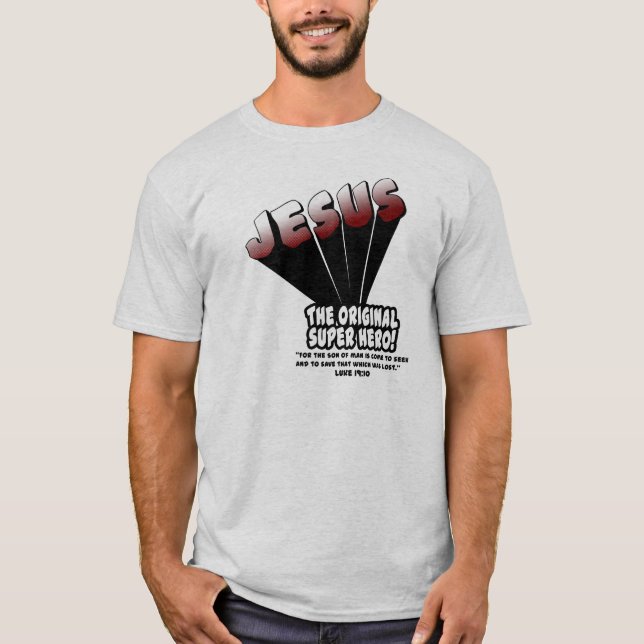 T-shirt Jésus : Le 19h10 original de Luc de superhéros (Devant)