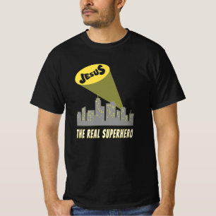 T-shirt Jésus le vrai signal de chauve-souris Superhero T-