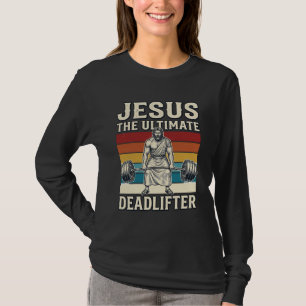 T-shirt Jésus l'haltérophile ultime de vecteur de concepti