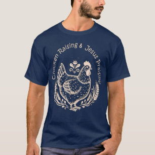 T-shirt Jésus louant le riz au poulet élevé au poulet et j