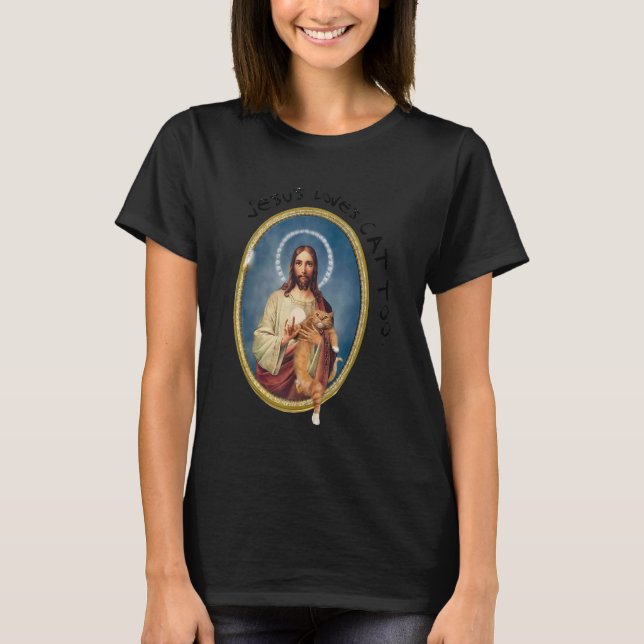 T-shirt Jesus Love Chat Mème Jésus Chat (Devant)