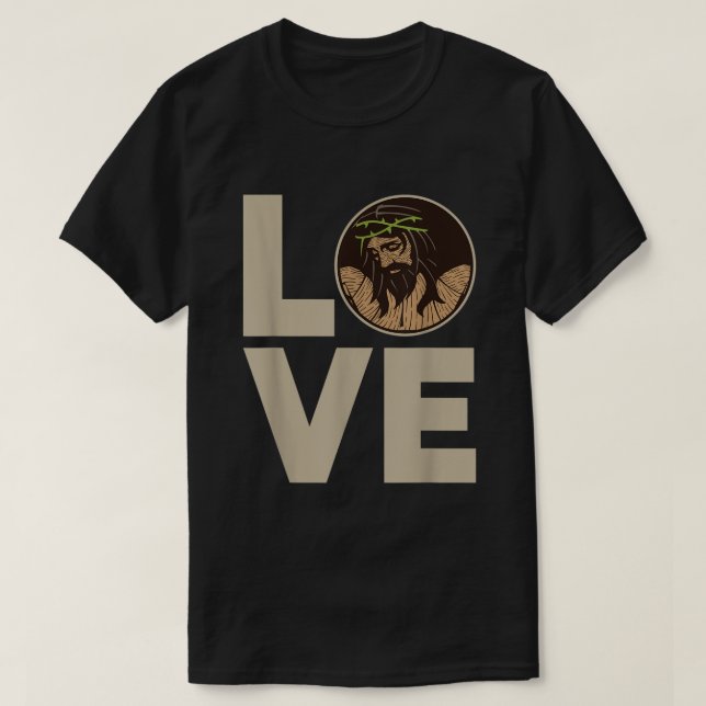 T-shirt Jesus Love  Crucified Jesus Christian  (Design devant)