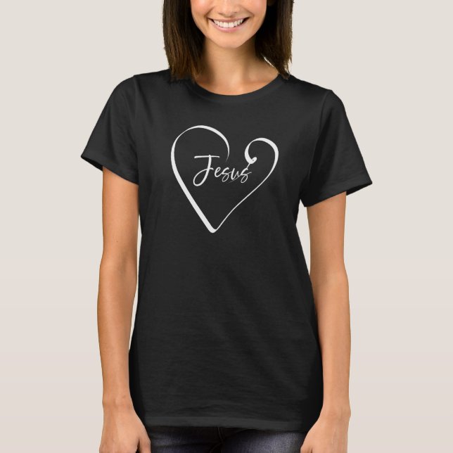 T-shirt Jesus Love Heart Graphique 1 (Devant)