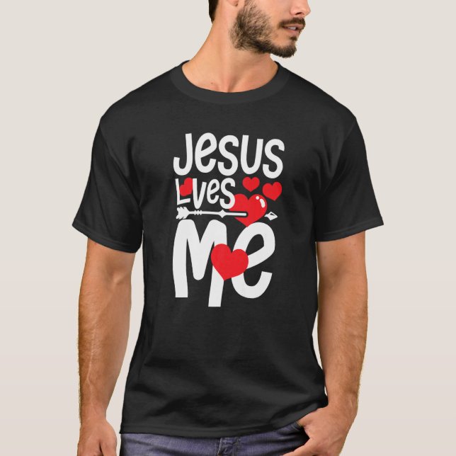 T-shirt Jesus loves me  christian heart believe Premium (Devant)
