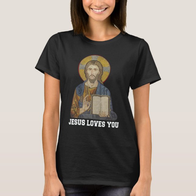 T-shirt Jesus Loves You Bible Religious Christ Christian (Devant)