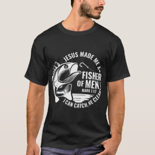 T-shirt Jésus M'a Fait Un Pêcheur Pêche Hommes Chrétien B