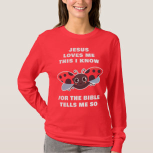 T-shirt Jésus M'Aime Ceci Je Connais Ladybug Foi Chrétienn