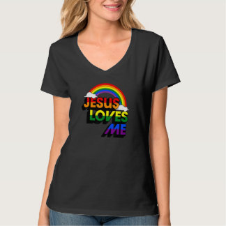 T-shirt Jésus M'Aime Gay Arc-En-Ciel mignon Christian Lgbt