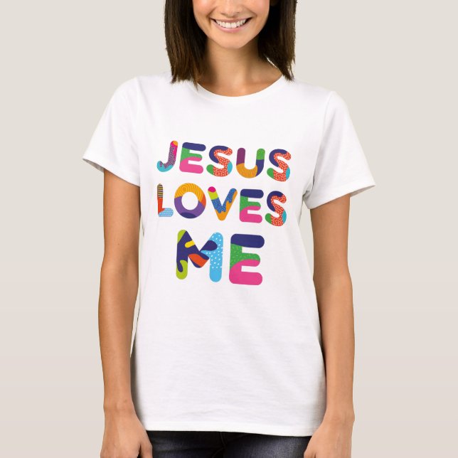 T-shirt Jésus M'aime Texte coloré (Devant)