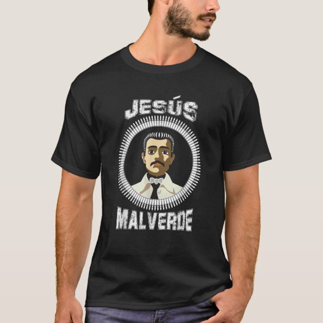 T-shirt Jésus Malverde Héros Mexicain Angel Des Pauvres (Devant)