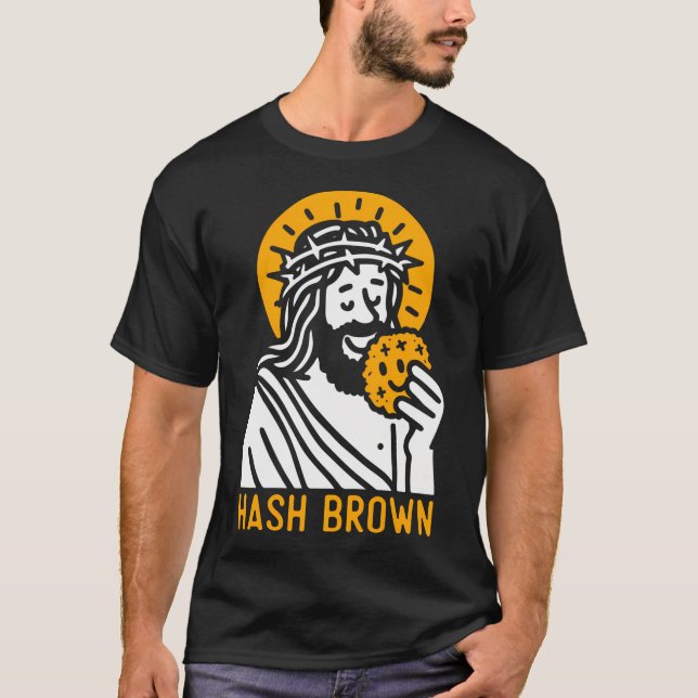 T-shirt Jésus Mangeant des brunes de haschich - Drôle reli (Devant)