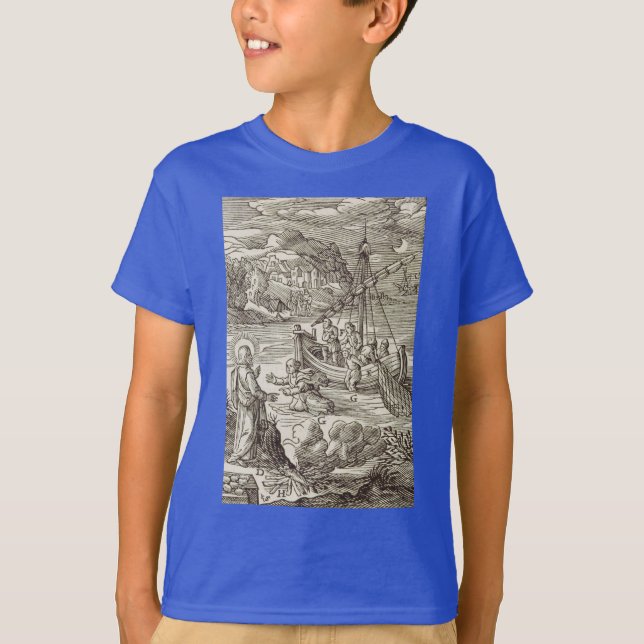 T-shirt Jésus marchant dans l'eau (Devant)