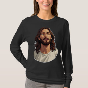 T-shirt Jesus Mercy Face Vintage Blanc Tee gravé 2