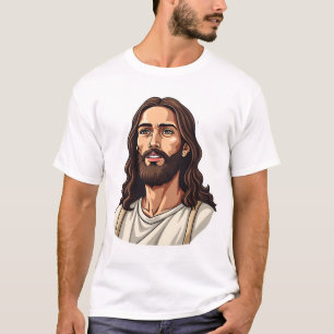 T-shirt Jesus Mercy Face Vintage Blanc Tee gravé 2
