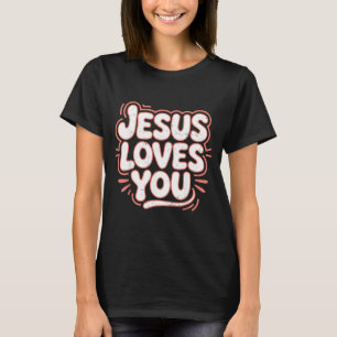T-shirt Jésus Mignon Aime le Rose Enfant Chrétien Tout-Pet