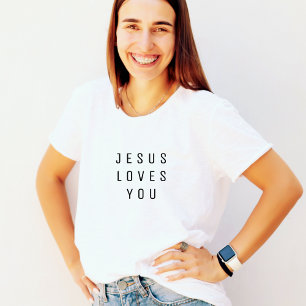 T-shirt Jésus Minimaliste Vous Aime Texte