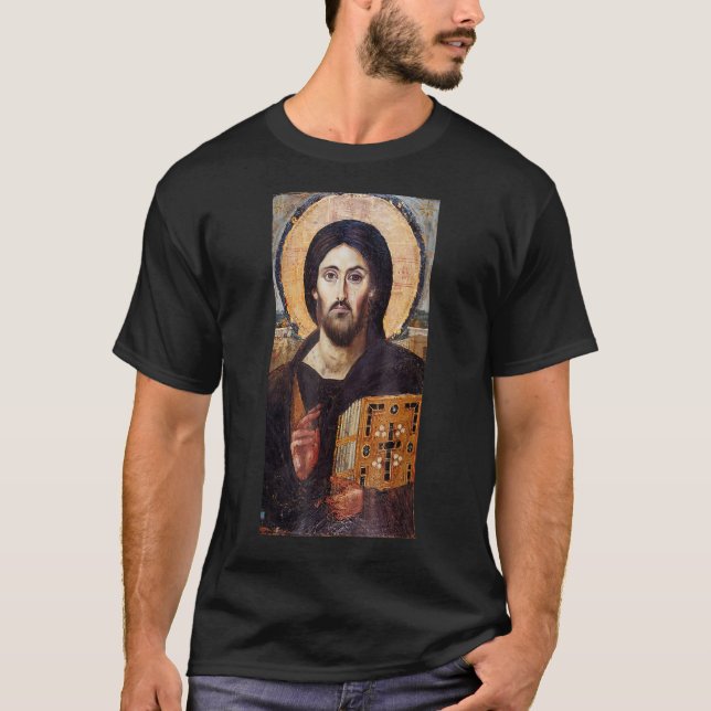 T-shirt Jésus Monochromie classique Hommes Femmes Jeunes (Devant)