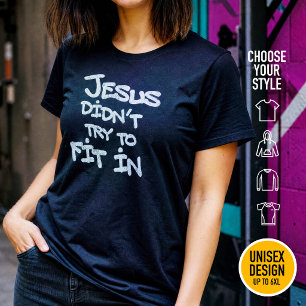 T-shirt Jésus n'a pas essayé de s'intégrer Graffiti Grunge