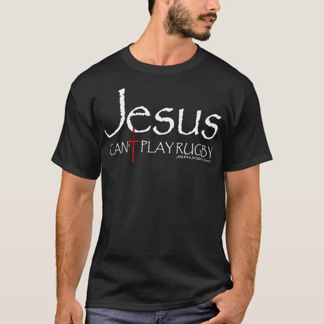 T-shirt Jésus ne peut pas jouer au rugby 12 amis (Devant)