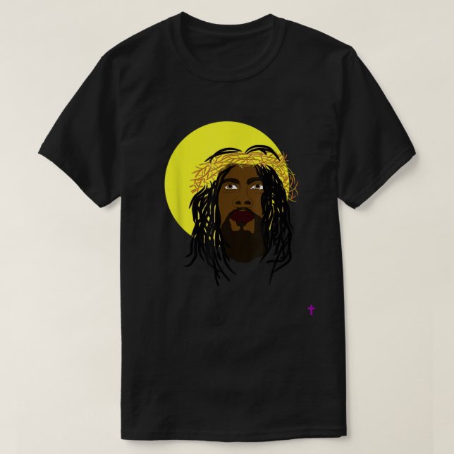 T-shirt Jésus noir | African American Jesus with Dreadloc (Design devant)