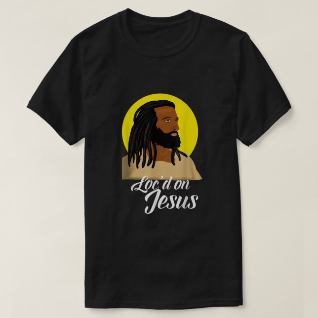 T-shirt Jésus Noir avec Locs Africain Américain Christian  (Design devant)