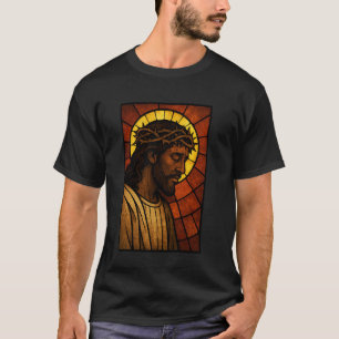 T-shirt Jésus noir couronne d'épines foi religion sauveur