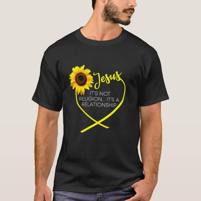 T-shirt Jésus Pas Religion Une Relation Foi Chrétienne (Devant)