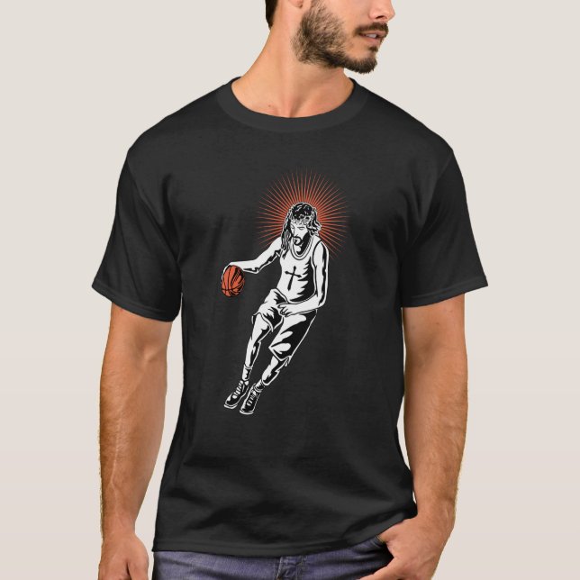 T-shirt Jesus playing basketball (Devant)