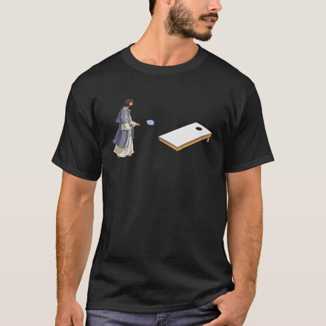 T-shirt Jesus Playing Cornhole   Cornhole (Devant)