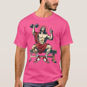 T-shirt Jésus Poids Lifting Drôle Christian Workout Gym