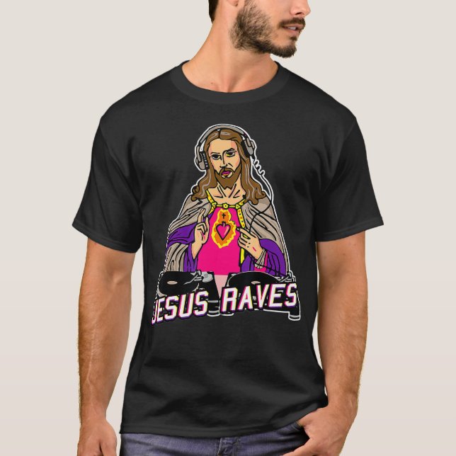 T-shirt Jesus Raves Christmas EDM Music XMas Party Christi (Devant)