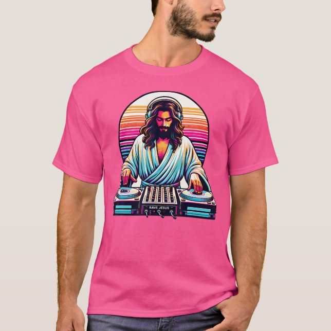 T-shirt Jesus Raves Dj Rave Techno Edm Festival Tourne (Devant)