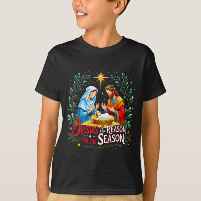 T-shirt Jesus Reason For The Season Nativity Christmas Des (Devant)