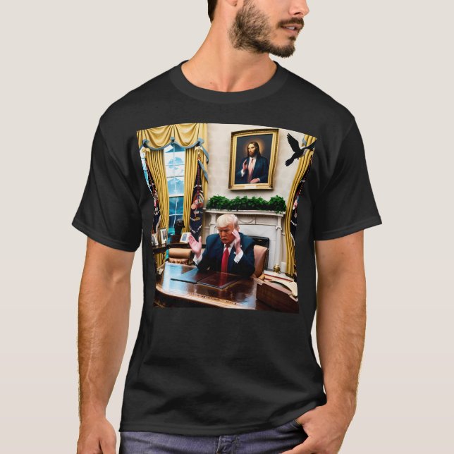 T-shirt Jésus regarde Trump (Devant)